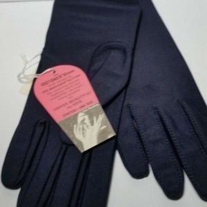 NWT Vintage Isotoner Gloves by Aris Navy Size 6-8
